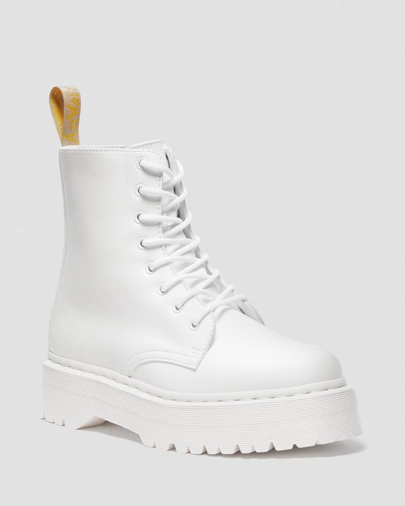 Botas Plataforma Dr Martens Vegan Jadon II Kemble Mono Hombre Blancos | MX 245WNB